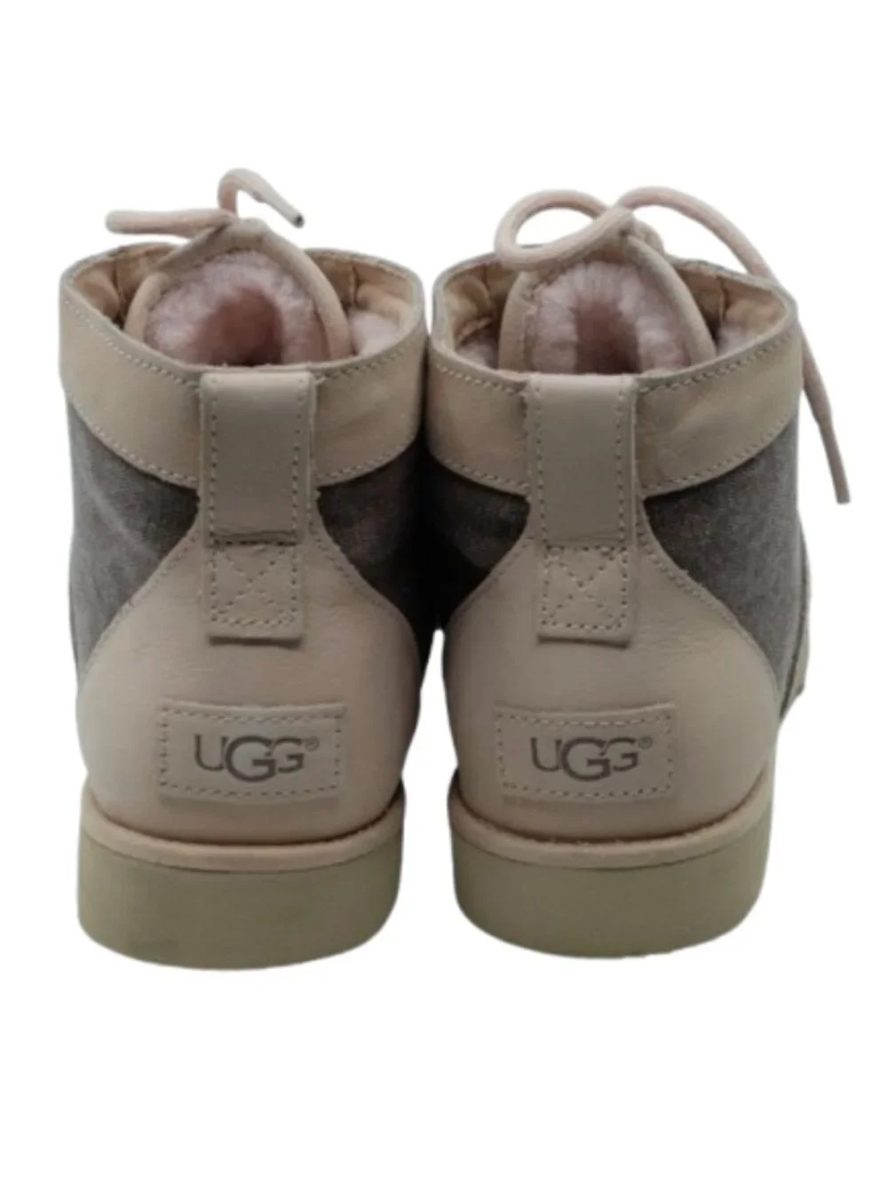 UGG~BETHANY CANVAS QUARTZ SHOES~Chukka Boots Leather Shearling Sz 9.5